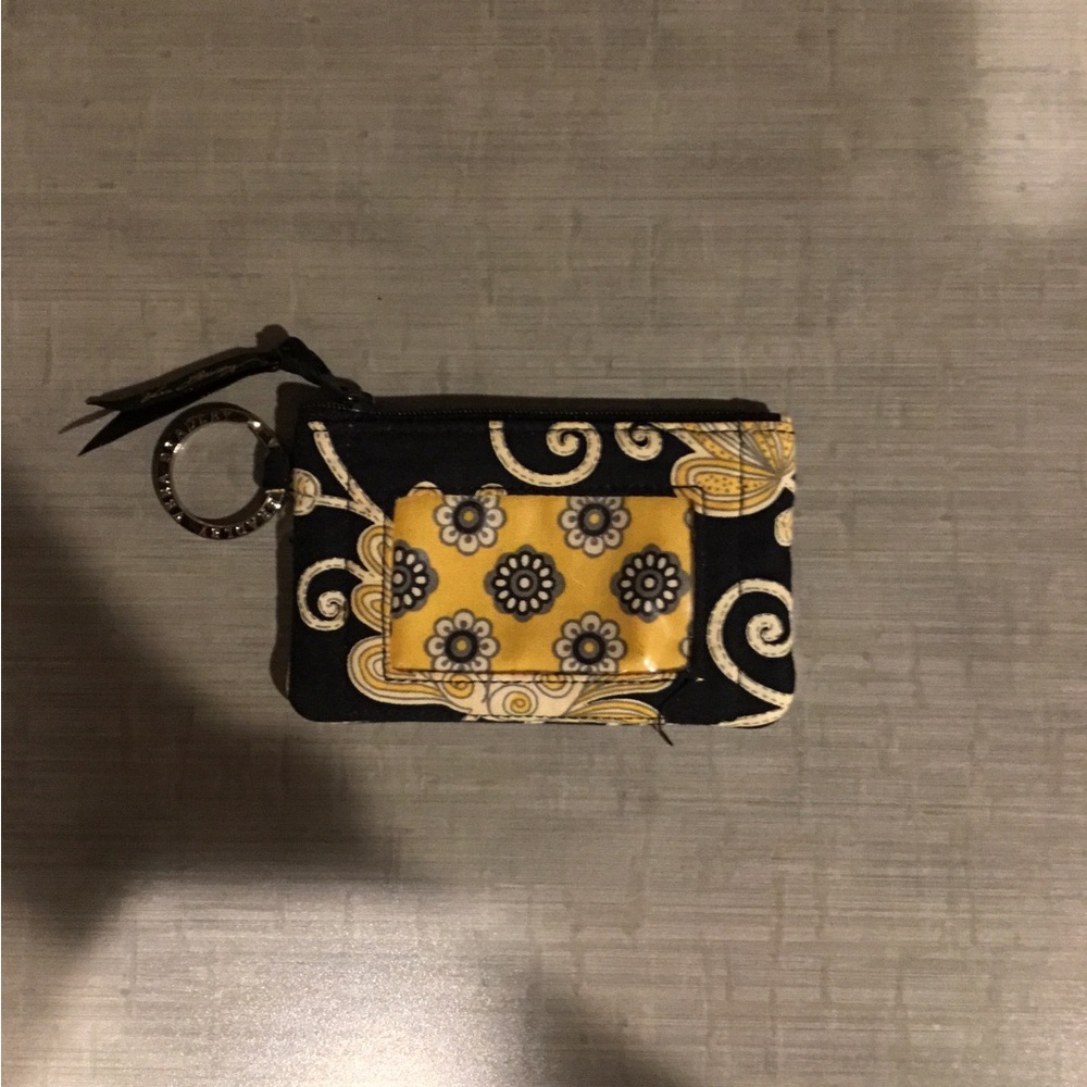 Vera Bradley Black and Yellow Key & Card Holder